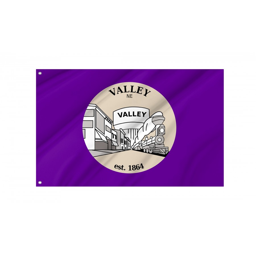 Flag Of Valley, Nebraska, Patriotic Flags, Unique Design Print, Flags For Indoor & Outdoor Use - High Quality Nebraska for Indoor and Outdoor Use
