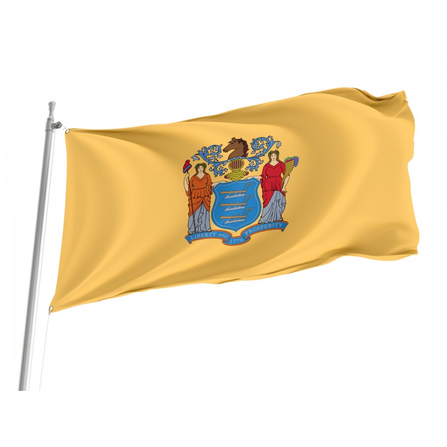 Flag of New Jersey State, Patriotic Flags, Unique Design Print, Flags for Indoor & Outdoor Use