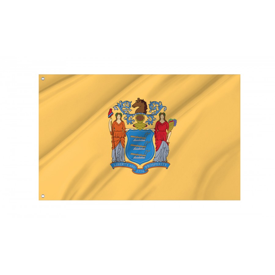 Flag of New Jersey State, Patriotic Flags, Unique Design Print, Flags for Indoor & Outdoor Use