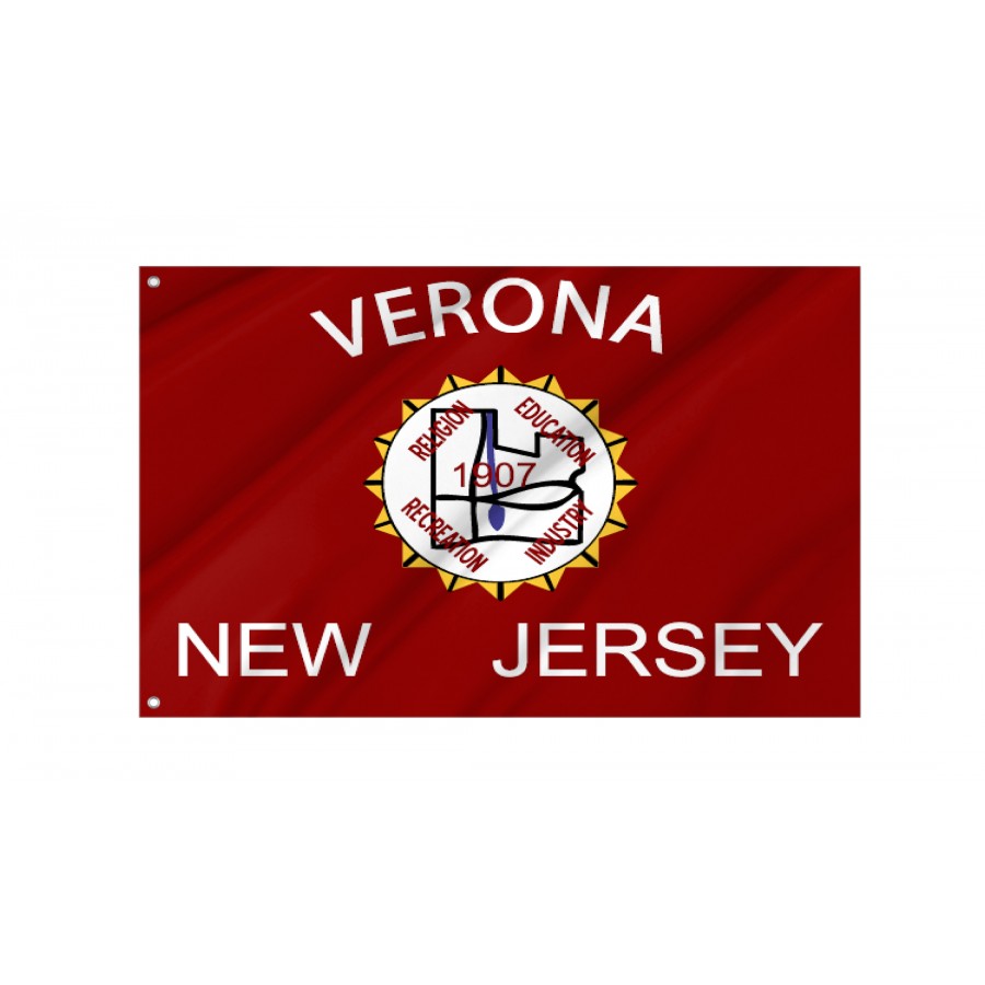 Flag of Verona, New Jersey, Patriotic Flags, Unique Design Print, Flags for Indoor & Outdoor Use