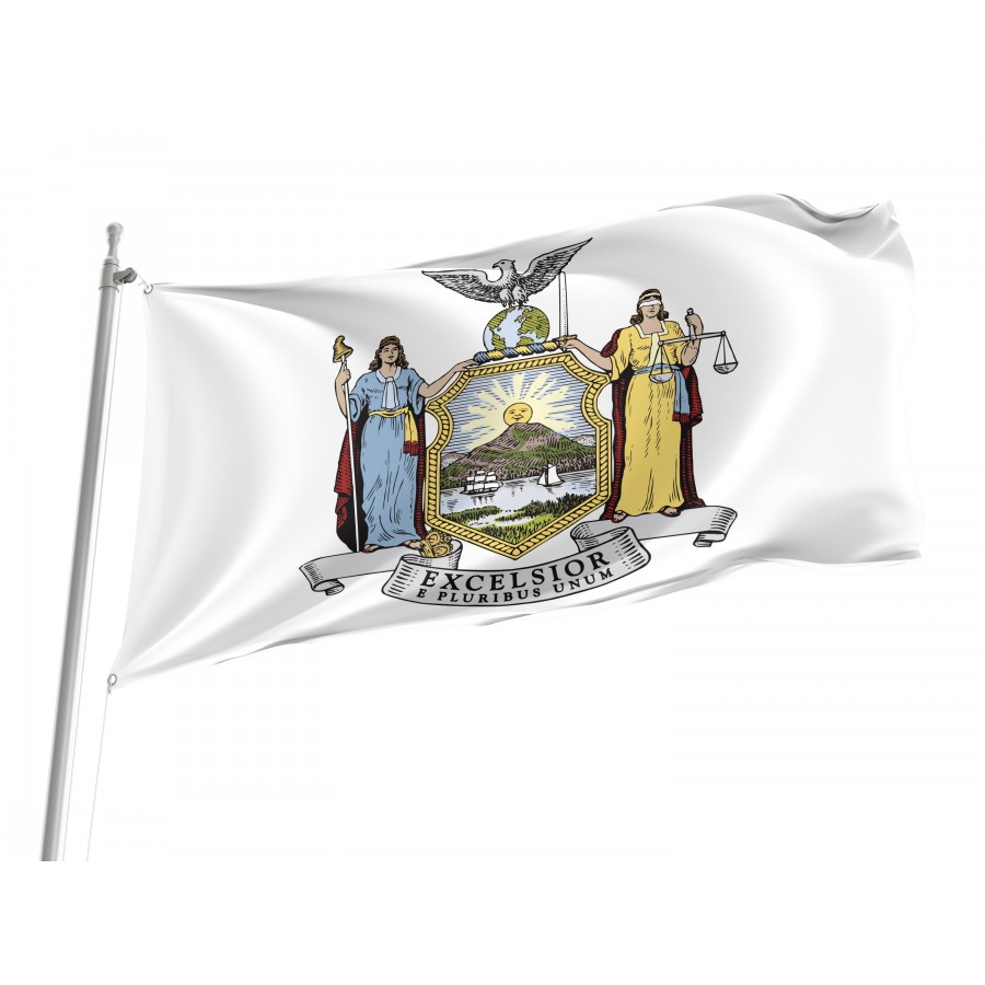 Flag of Coat of arms of New York, Patriotic Flags, Unique Design Print, Flags for Indoor & Outdoor Use