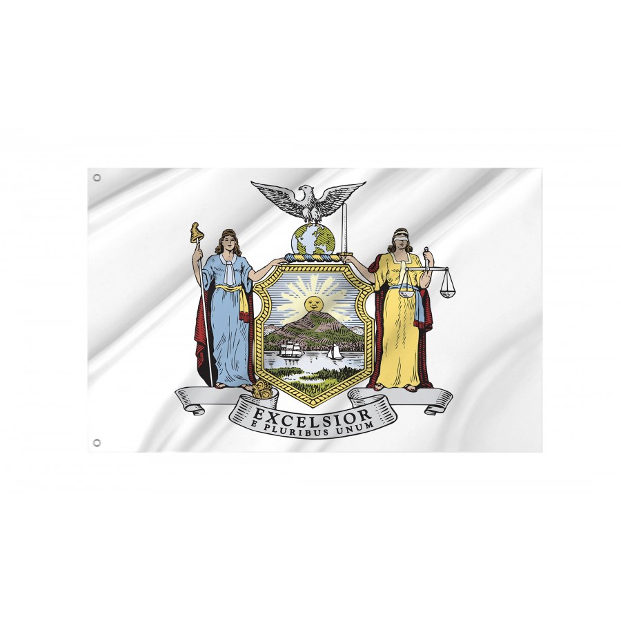 Flag of Coat of arms of New York, Patriotic Flags, Unique Design Print, Flags for Indoor & Outdoor Use