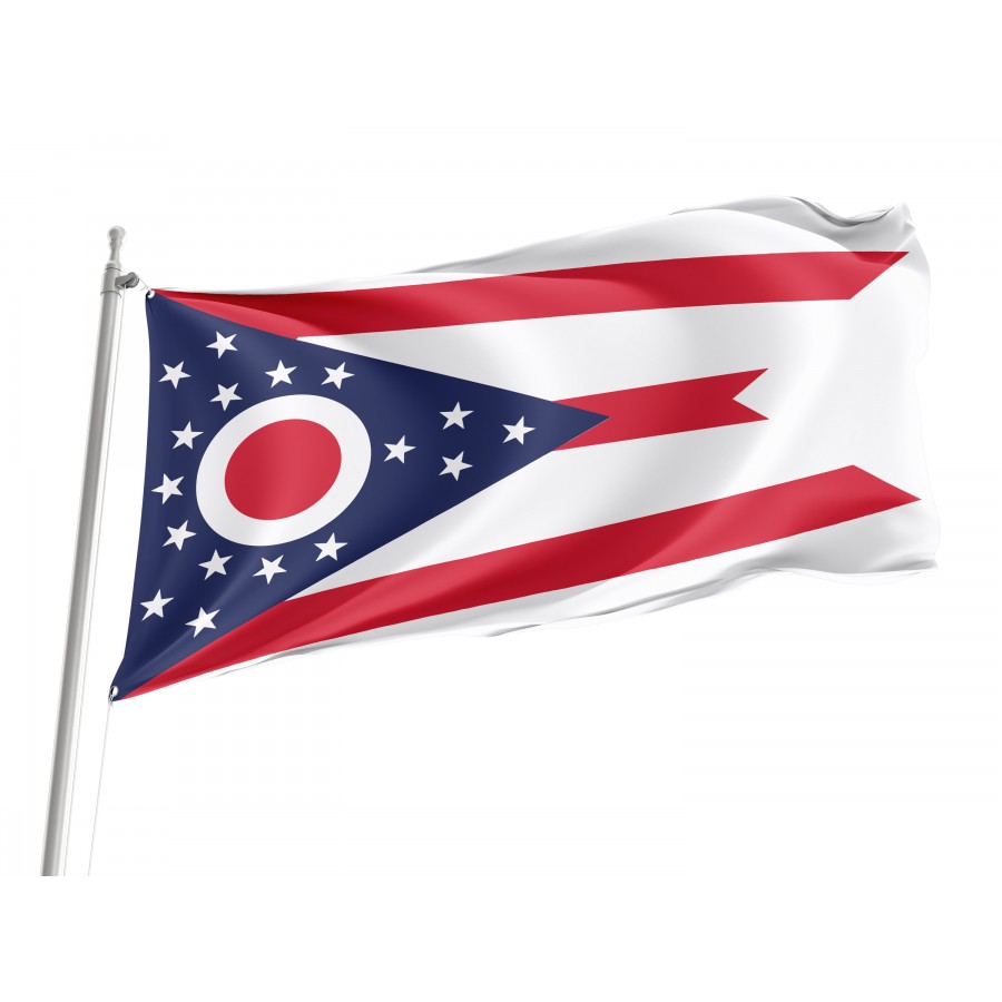Flag of Ohio State, Patriotic Flags, Unique Design Print, Flags for Indoor & Outdoor Use