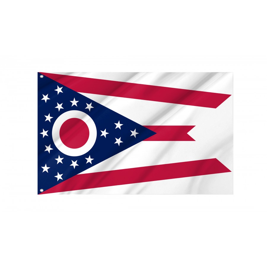 Flag of Ohio State, Patriotic Flags, Unique Design Print, Flags for Indoor & Outdoor Use
