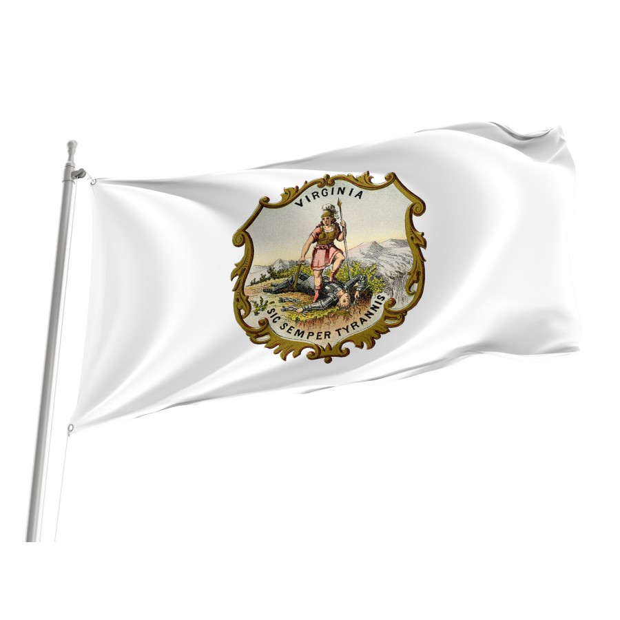 Flag of Virginia State Coat of Arms, Patriotic Flags, Unique Design Print, Flags for Indoor & Outdoor Use