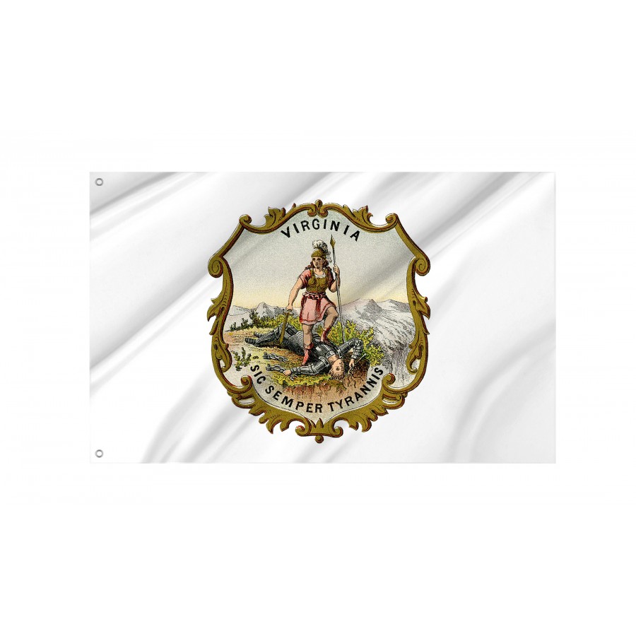 Flag of Virginia State Coat of Arms, Patriotic Flags, Unique Design Print, Flags for Indoor & Outdoor Use