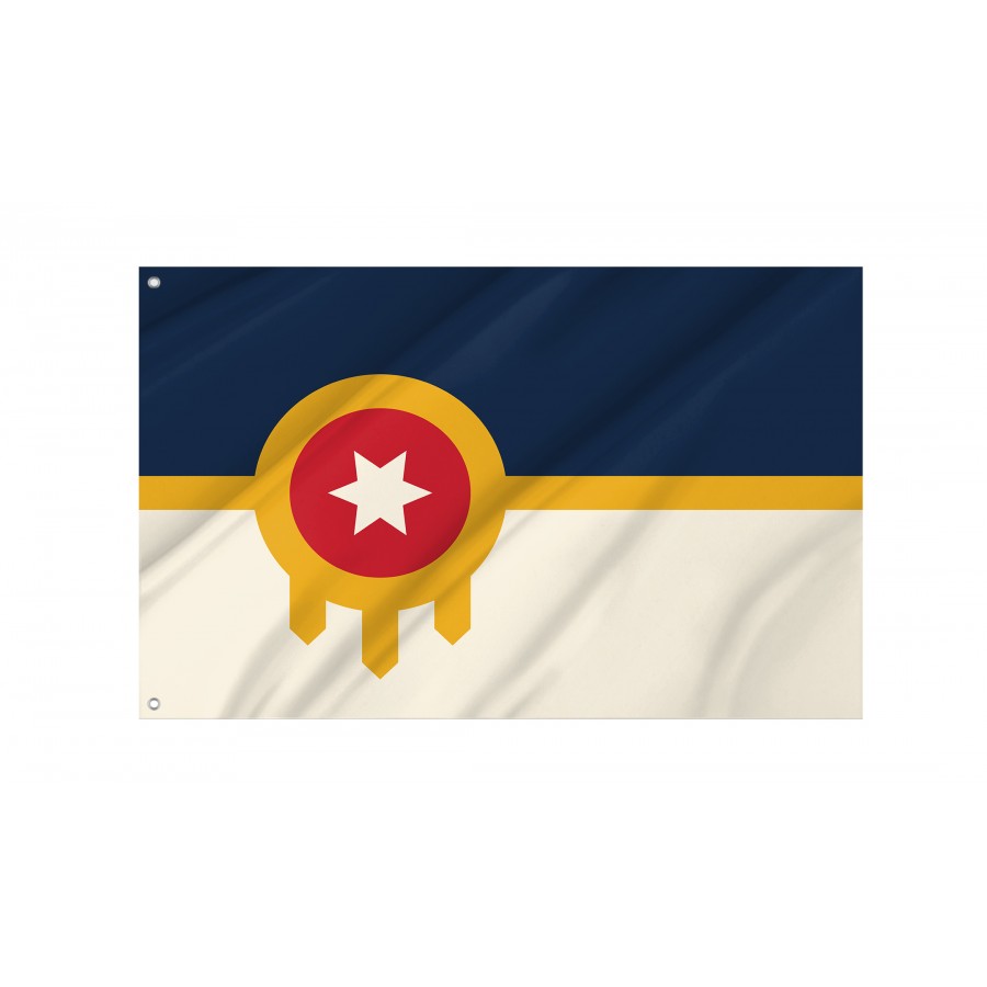 Flag of Tulsa, Oklahoma (2018), Patriotic Flags, Unique Design Print, Flags for Indoor & Outdoor Use