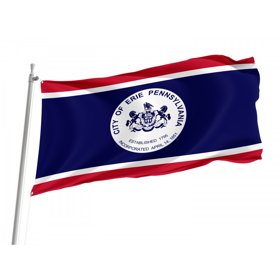 Flag of Erie, Pennsylvania, Patriotic Flags, Unique Design Print, Flags for Indoor & Outdoor Use