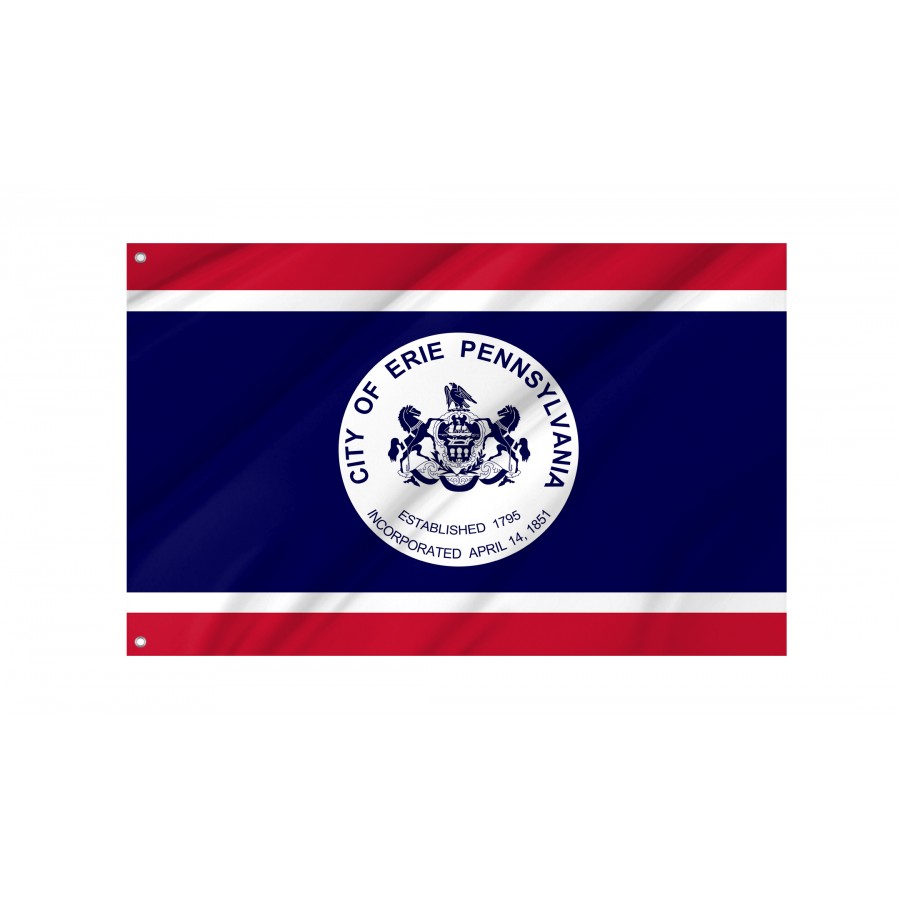 Flag of Erie, Pennsylvania, Patriotic Flags, Unique Design Print, Flags for Indoor & Outdoor Use