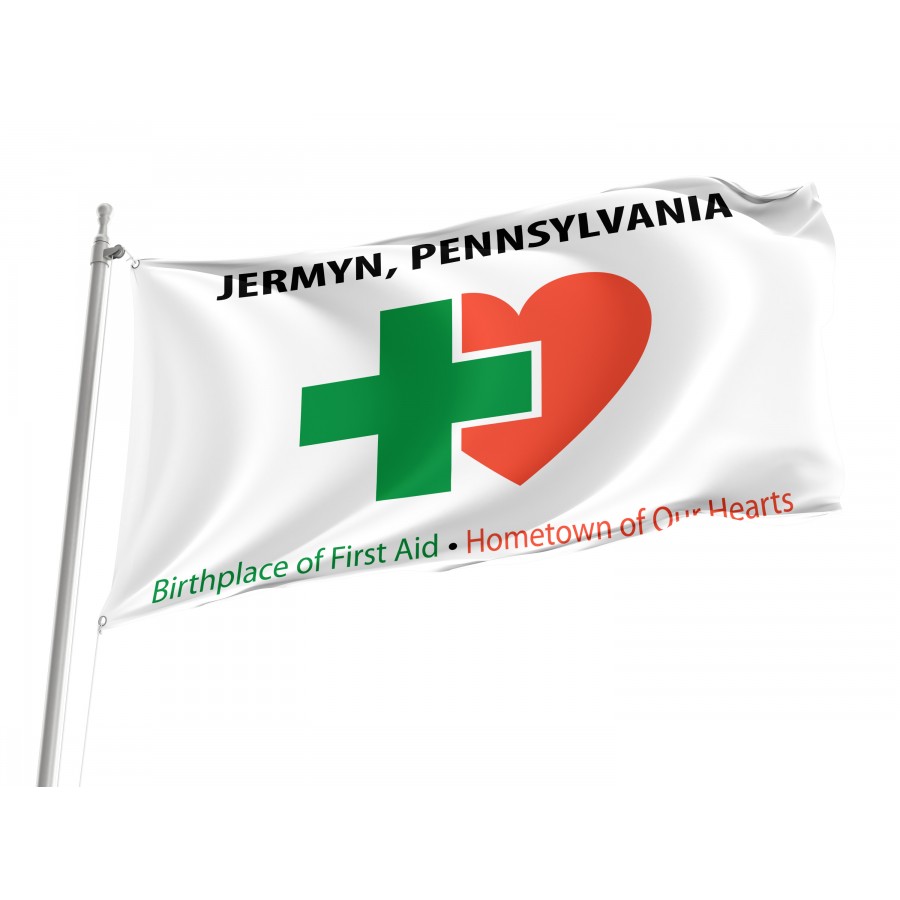 Flag of Jermyn, Pennsylvania, Patriotic Flags, Unique Design Print, Flags for Indoor & Outdoor Use