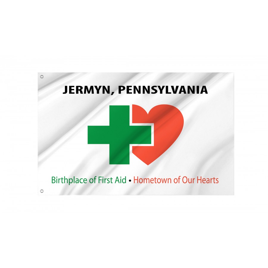 Flag of Jermyn, Pennsylvania, Patriotic Flags, Unique Design Print, Flags for Indoor & Outdoor Use