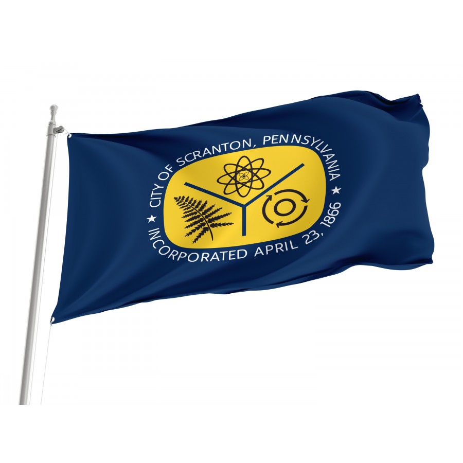 Flag of Scranton, Pennsylvania, Patriotic Flags, Unique Design Print, Flags for Indoor & Outdoor Use