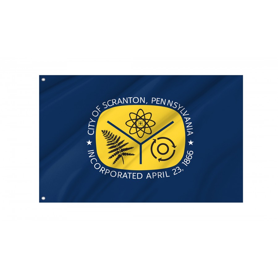 Flag of Scranton, Pennsylvania, Patriotic Flags, Unique Design Print, Flags for Indoor & Outdoor Use