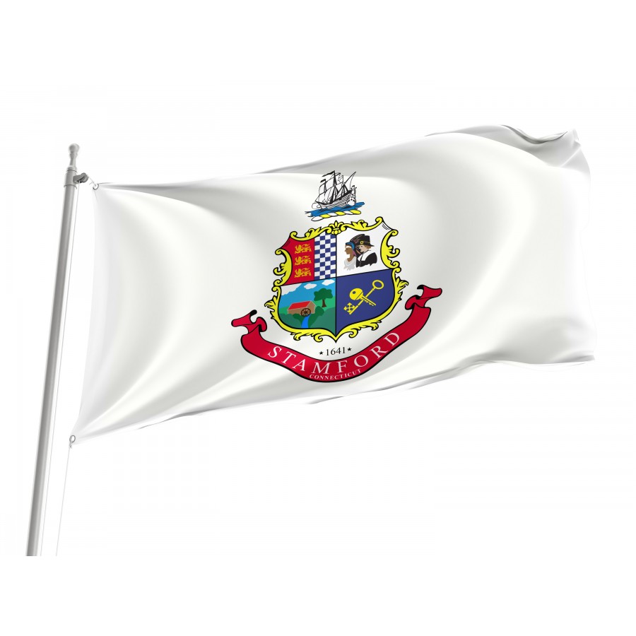 Flag of Stamford, Connecticut, Patriotic Flags, Unique Design Print, Flags for Indoor & Outdoor Use, CONUSA--8