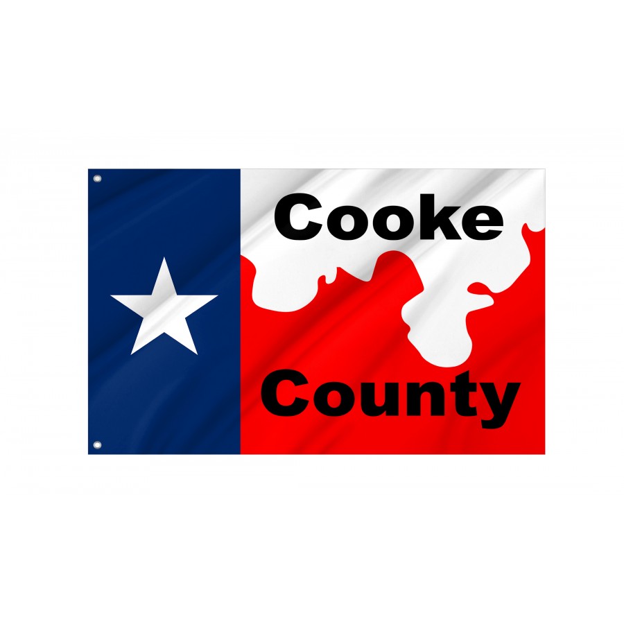 Flag of Cooke County, Texas, Patriotic Flags, Unique Design Print, Flags for Indoor & Outdoor Use