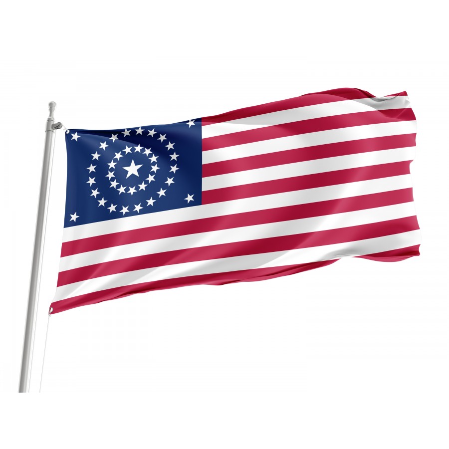 Us 38 Star Flag Concentric Circles, Patriotic Flags, Unique Design Print, Flags For Indoor & Outdoor Use - High Quality United States for Indoor and Outdoor Use