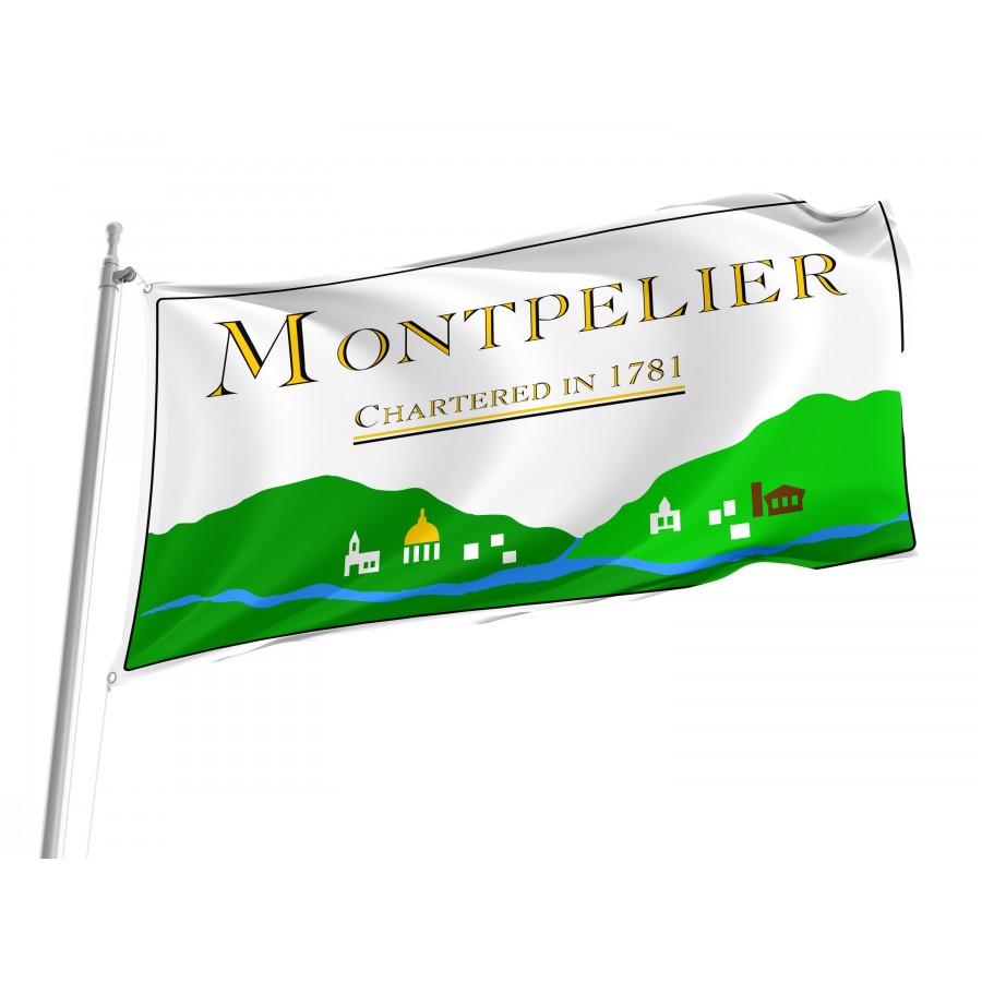 Flag of Montpelier, Vermont 2000-2017, Patriotic Flags, Unique Design Print, Flags for Indoor & Outdoor Use