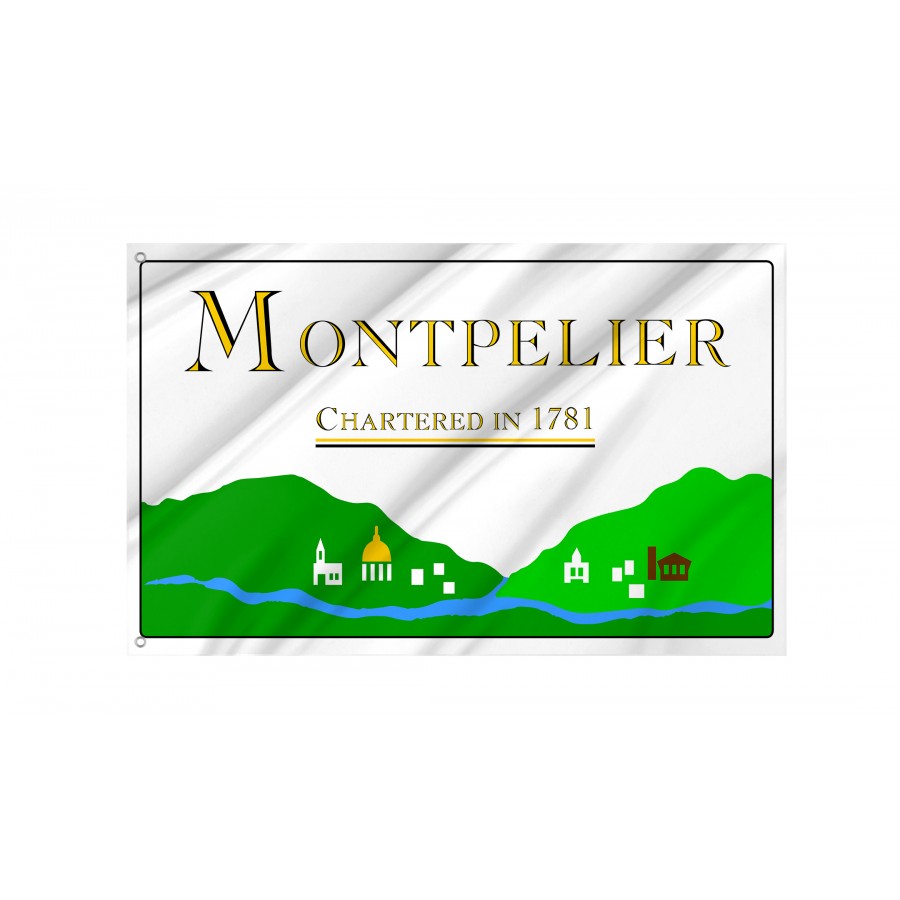 Flag of Montpelier, Vermont 2000-2017, Patriotic Flags, Unique Design Print, Flags for Indoor & Outdoor Use