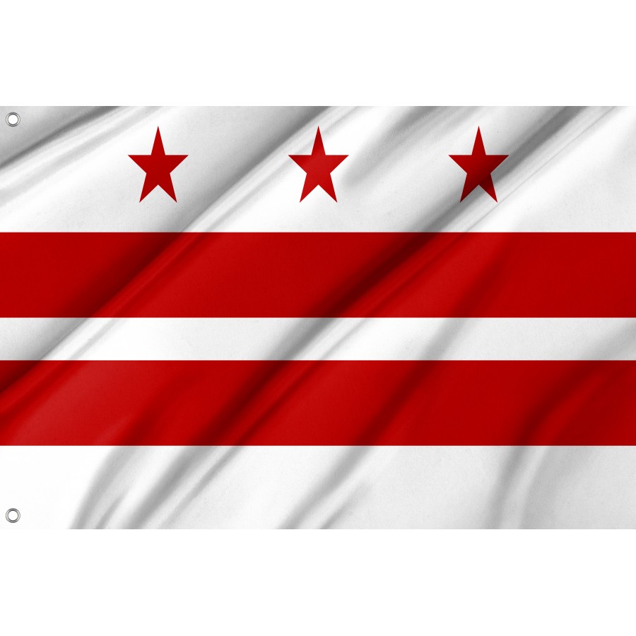 Washington DC State Flag, Patriotic Flags, Unique Design Print, Flags for Indoor & Outdoor Use
