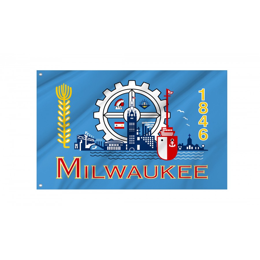 Milwaukee, Wisconsin Flag for Indoor & Outdoor Use, WI--2