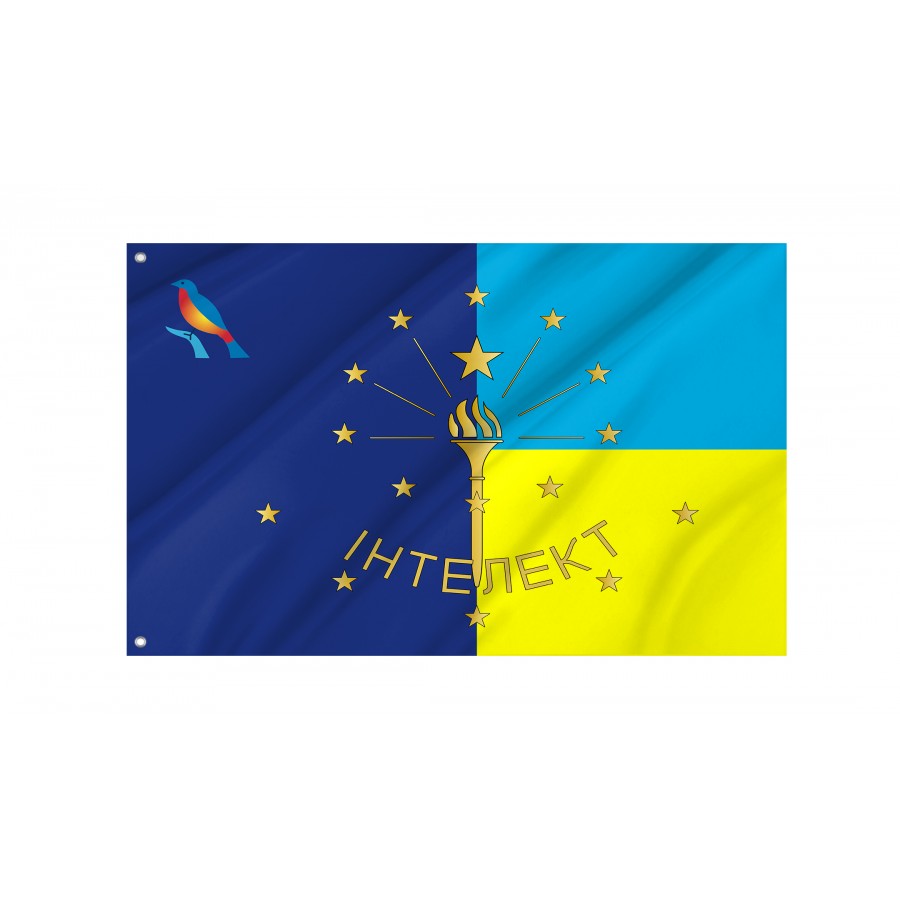 Flag of Lyceum Intellect, Kyiv, Patriotic Flags, Unique Design Print, Flags for Indoor & Outdoor Use
