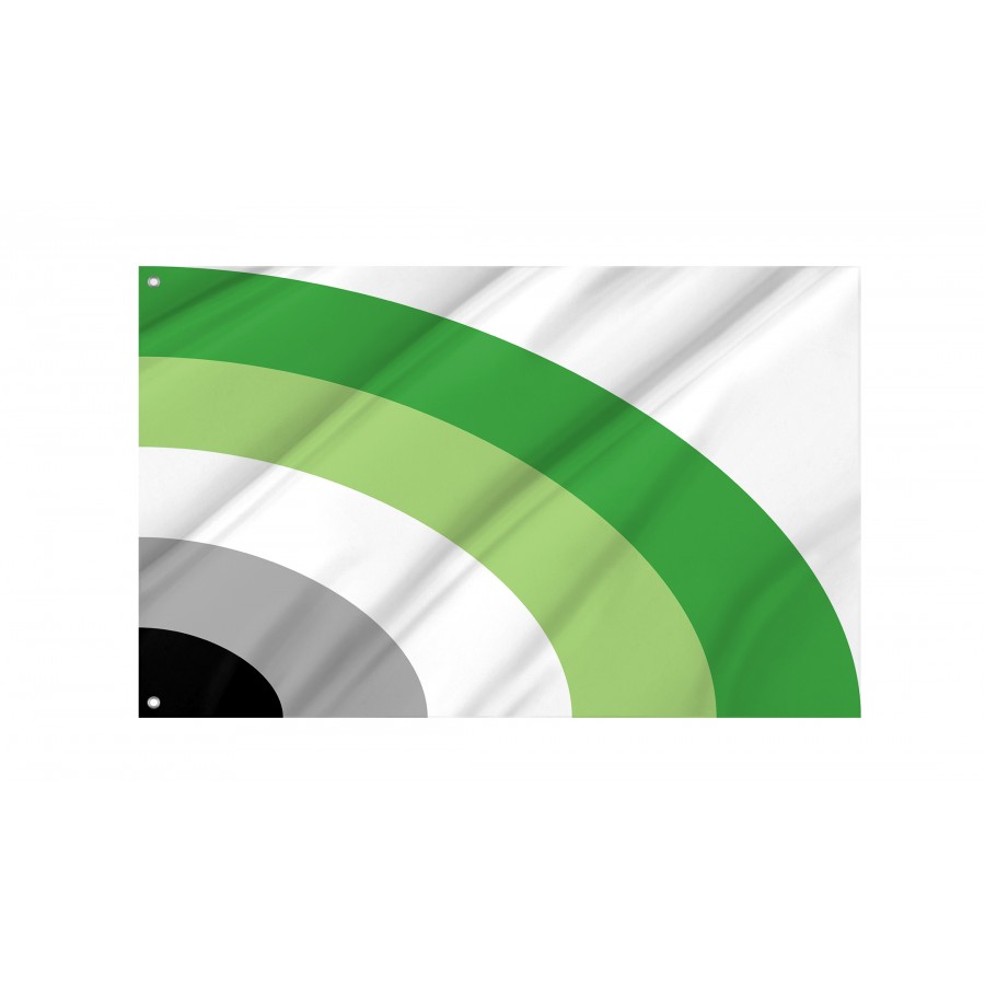Flag of Aromantic Pride Half-Rainbow, Unique Design Print, Flags for Indoor & Outdoor Use