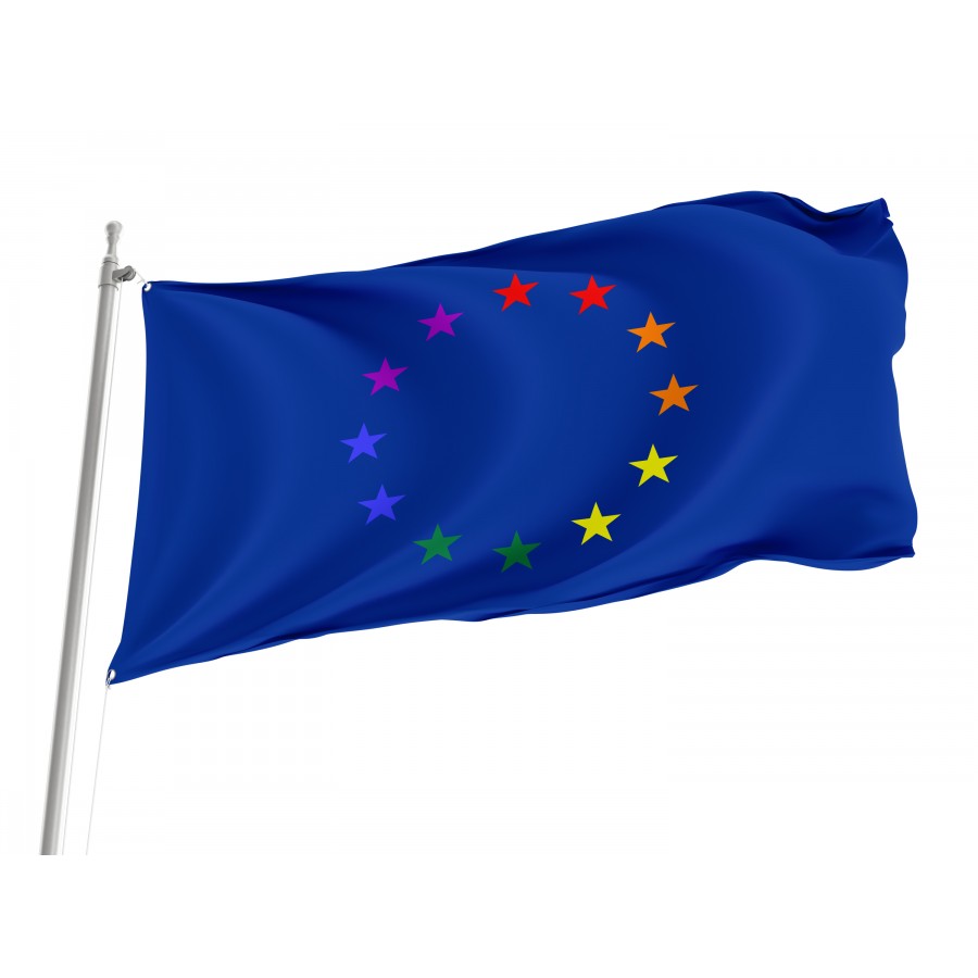 Europe Gay Flag, Unique Design Print, Flags for Indoor & Outdoor Use
