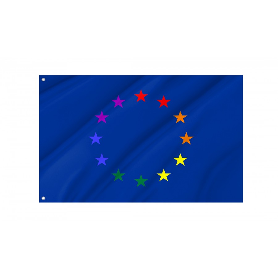 Europe Gay Flag, Unique Design Print, Flags for Indoor & Outdoor Use