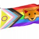 Fox Emoji on Progress Pride Flag for Indoor & Outdoor Use - Imagine 1