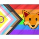 Fox Emoji on Progress Pride Flag for Indoor & Outdoor Use - Imagine 2