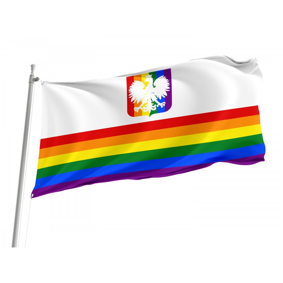 Gay Pride Flag of Poland, Unique Design Print, Flags for Indoor & Outdoor Use