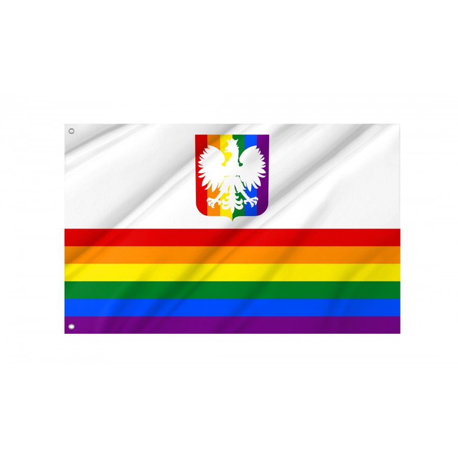 Gay Pride Flag of Poland, Unique Design Print, Flags for Indoor & Outdoor Use