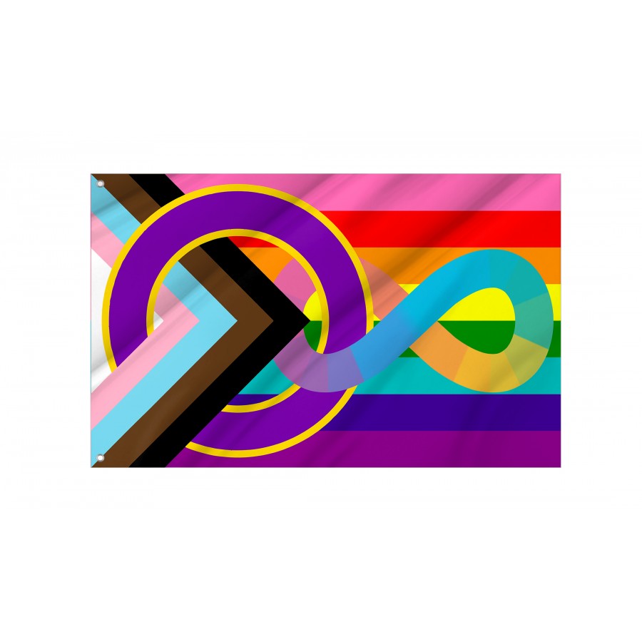 Flag of Infinite Progress Pride, Unique Design Print, Flags for Indoor & Outdoor Use