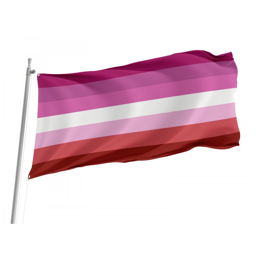 Flag of Lesbian Stripes No Lips, Unique Design Print, Flags for Indoor & Outdoor Use