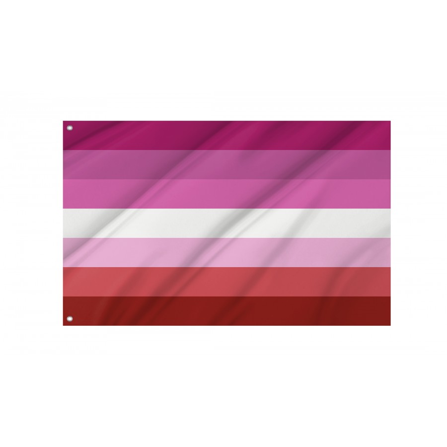 Flag of Lesbian Stripes No Lips, Unique Design Print, Flags for Indoor & Outdoor Use
