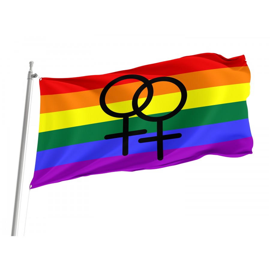 Flag of Lesbian Pride Rainbow, Unique Design Print, Flags for Indoor & Outdoor Use