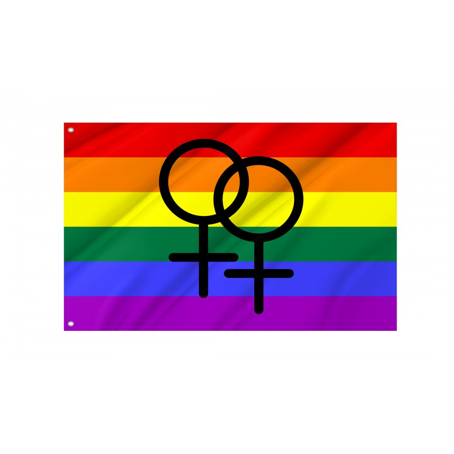 Flag of Lesbian Pride Rainbow, Unique Design Print, Flags for Indoor & Outdoor Use