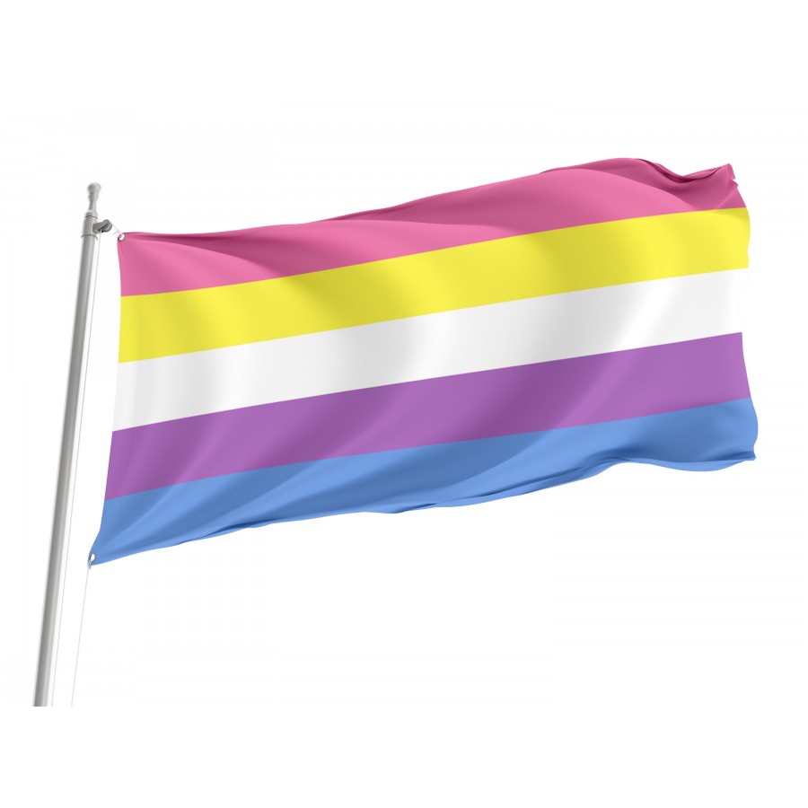 Flag of New Bigender 5 Stripe Pride, Unique Design Print, Flags for Indoor & Outdoor Use
