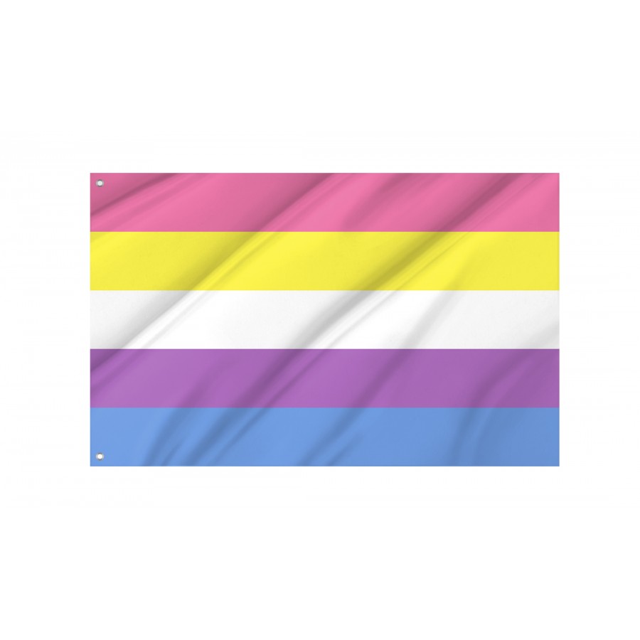 Flag of New Bigender 5 Stripe Pride, Unique Design Print, Flags for Indoor & Outdoor Use