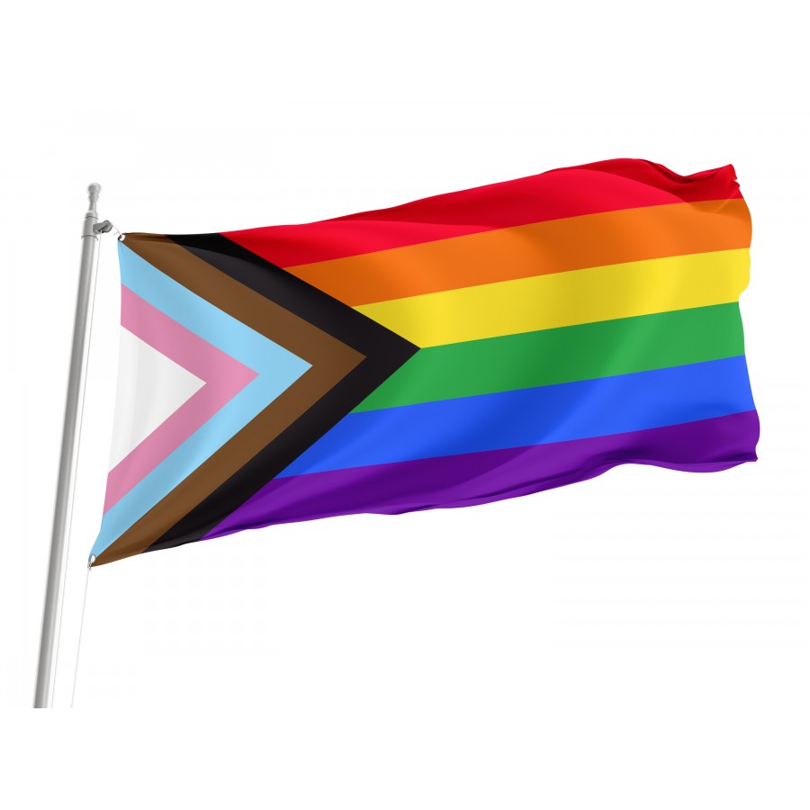 Flag of Progress Pride, Unique Design Print, Flags for Indoor & Outdoor Use