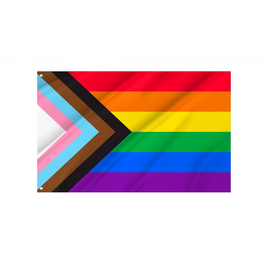 Flag of Progress Pride, Unique Design Print, Flags for Indoor & Outdoor Use