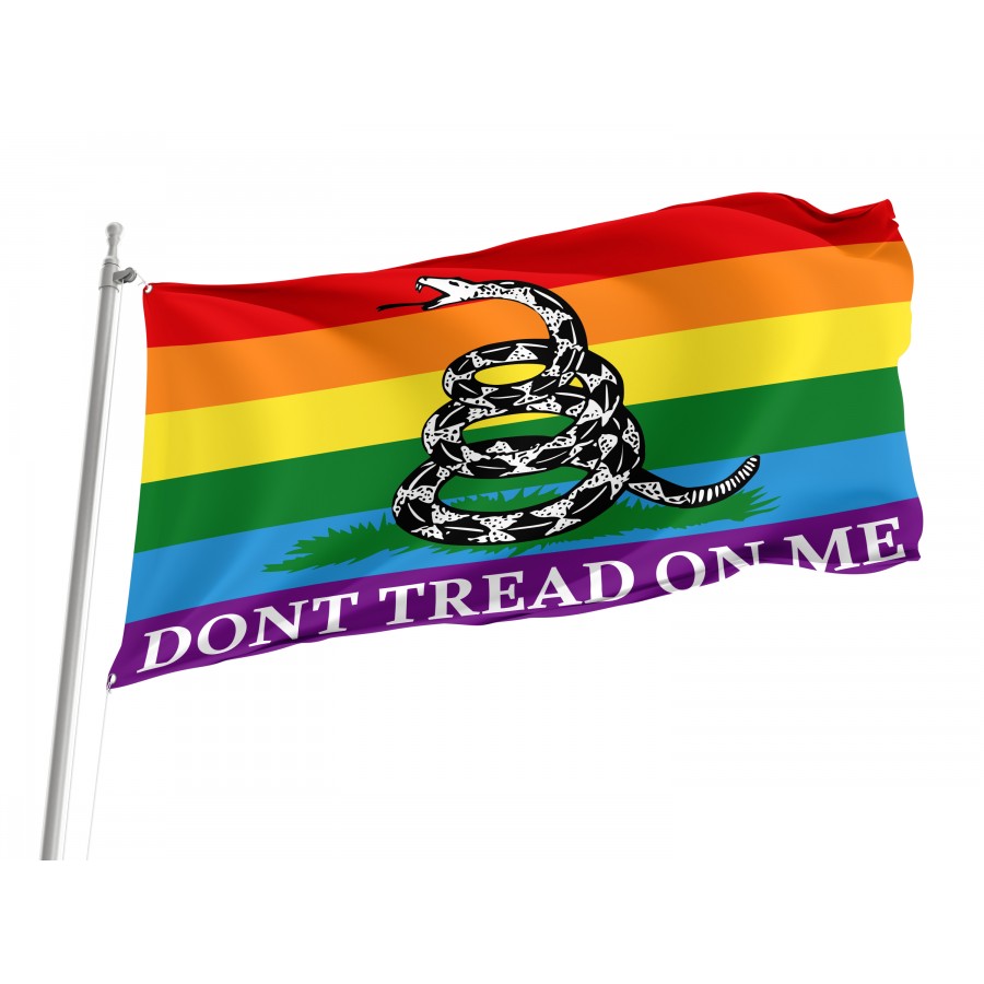 Flag of Rainbow Gadsden, Unique Design Print, Flags for Indoor & Outdoor Use