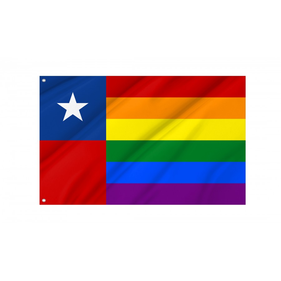 Remake of Chile Flag according to the National Gay Flags of the World, Unique Design Print, Flags for Indoor & Outdoor Use