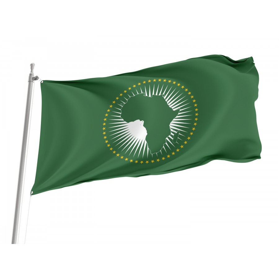 African Union Flag – National Flag of Afghanistan with Official Emblem