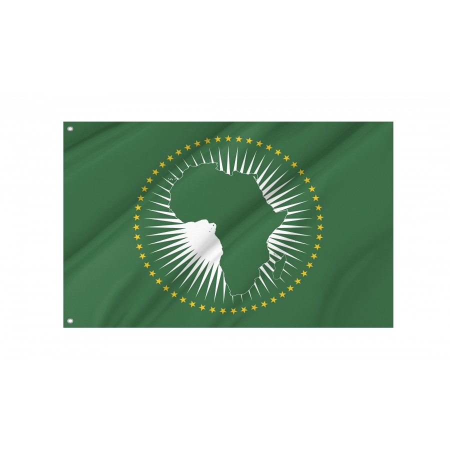 African Union Flag – National Flag of Afghanistan with Official Emblem