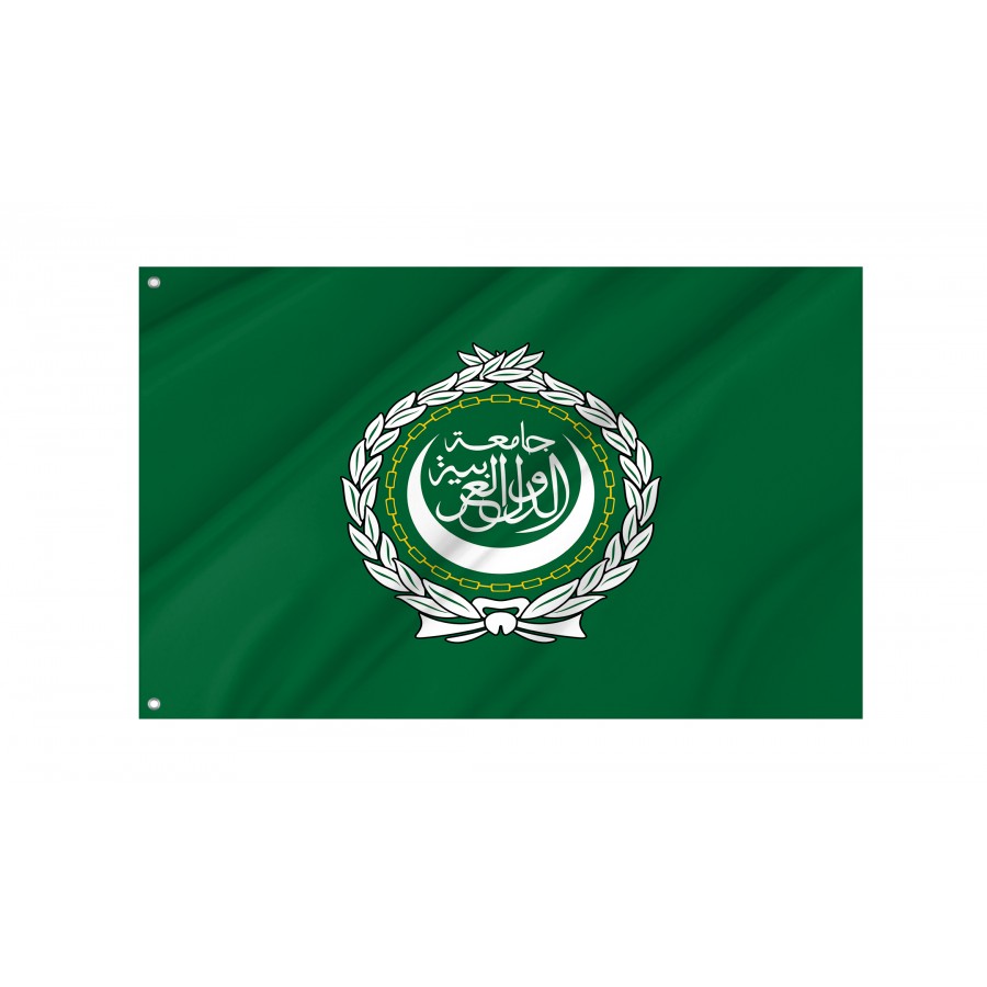 Arab League Flag flying outdoors, 3x5 polyester flag with brass grommets.