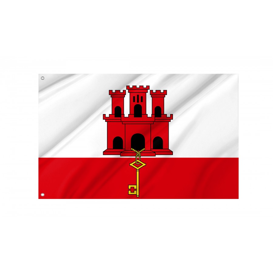 Flag of Gibraltar, Patriotic Flags, Unique Design Print, Flags for Indoor & Outdoor Use