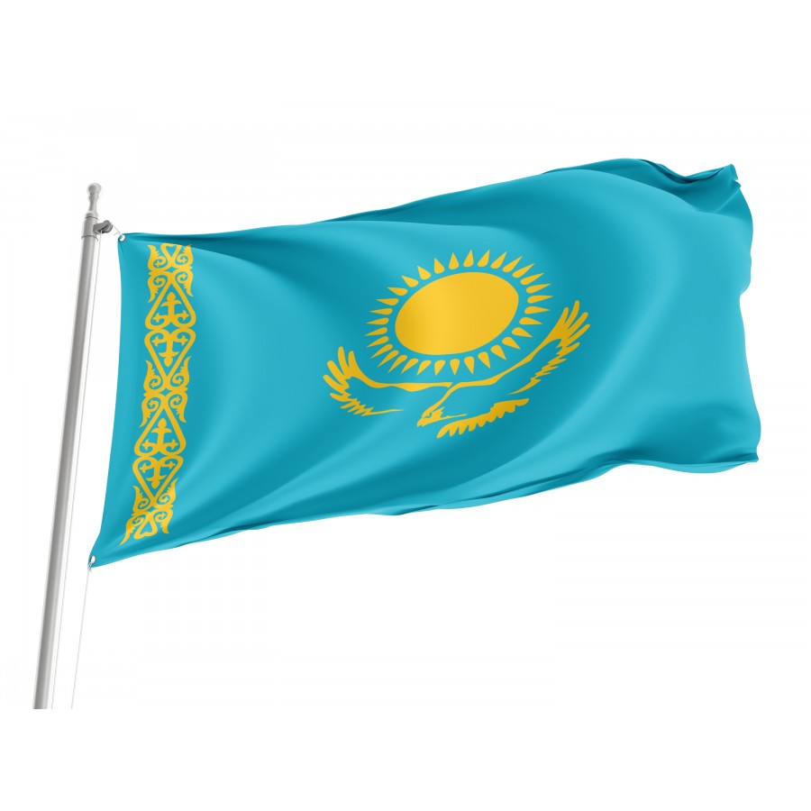 Flag of Kazakhstan, Patriotic Flags, Unique Design Print, Flags for Indoor & Outdoor Use