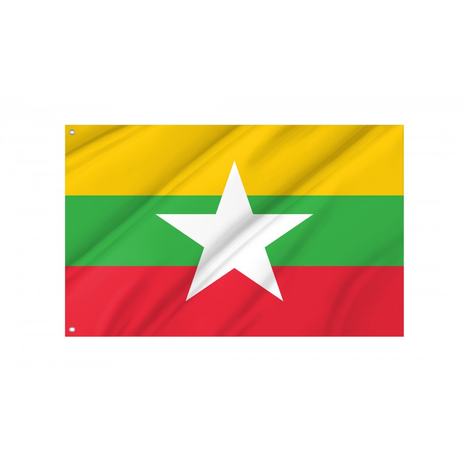 Flag of Myanmar, Patriotic Flags, Unique Design Print, Flags for Indoor & Outdoor Use