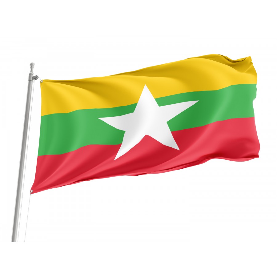 Flag of Myanmar, Patriotic Flags, Unique Design Print, Flags for Indoor & Outdoor Use